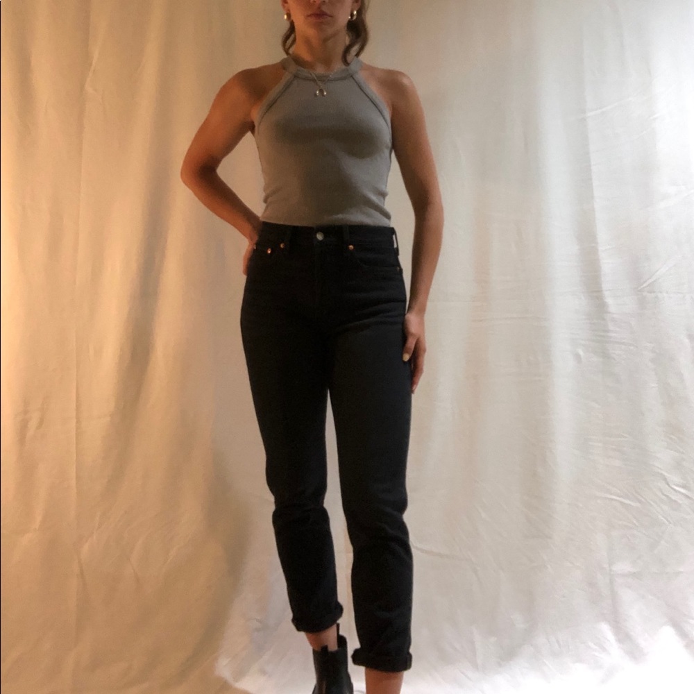 Gray crop top